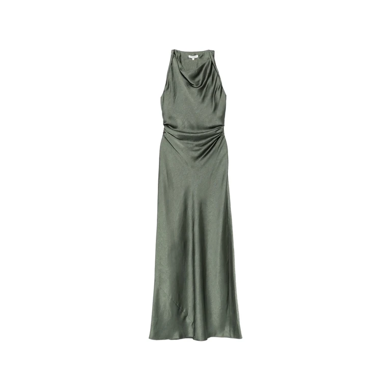 Cowl-neck Ruched Maxi Dress