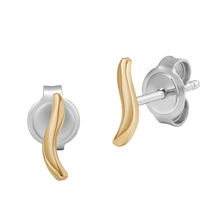 Minimalist Gold-Plated Wave Earrings Skj1782710