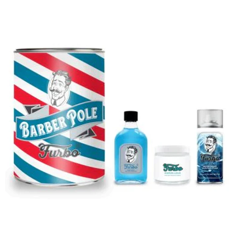 Vintage Blue Barber Pole 3 pieces x 300+100+100 ml