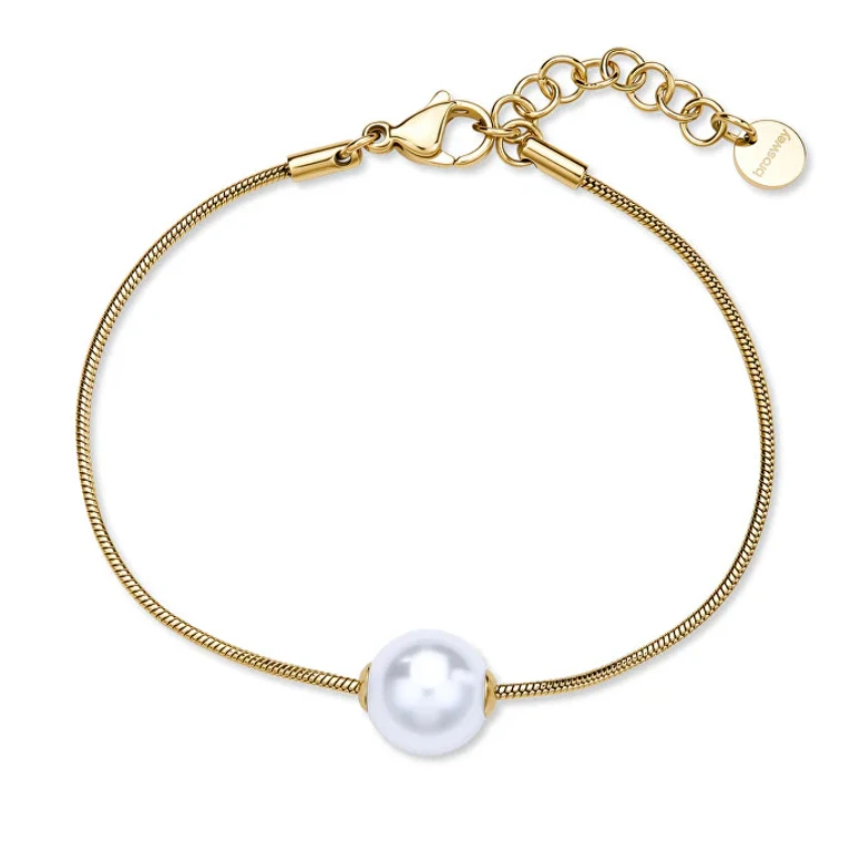 Charming Gold-Plated Bracelet With Synthetic Pearl Perfect Bpc53