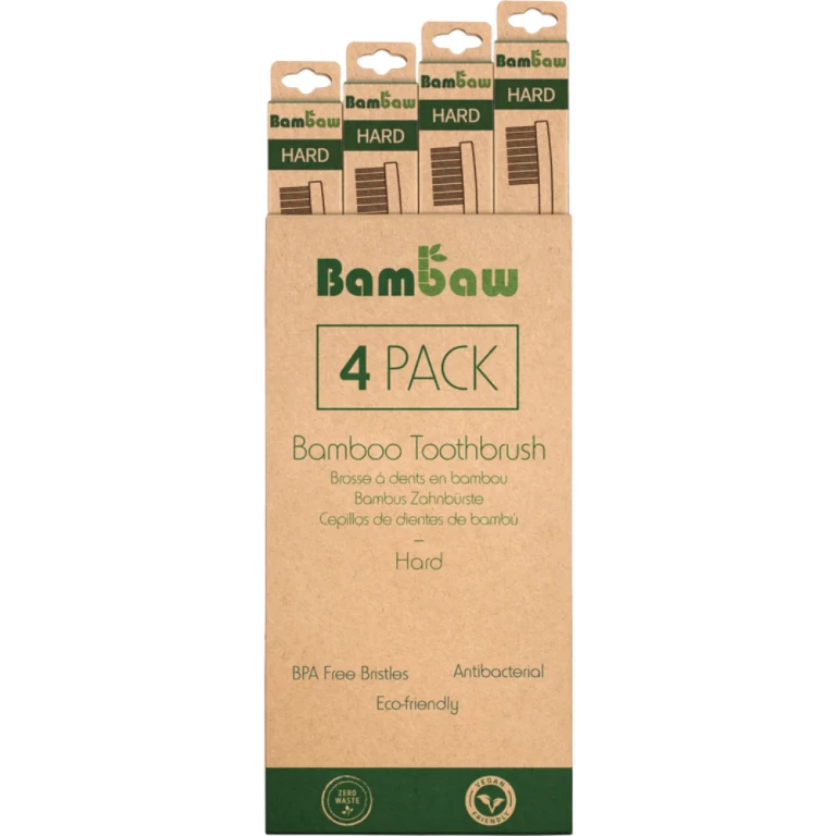 Bamboo Toothbrush - Hard 4 pieces.