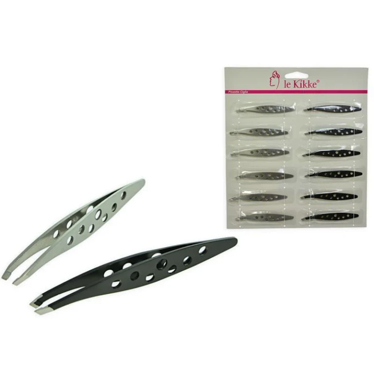 silver/black eyelash tweezers
