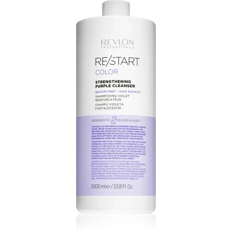 Restart Color strengthening purple shampoo for blonde hair (Purple Strengthening Clean ser) - Volume: 1000 ml