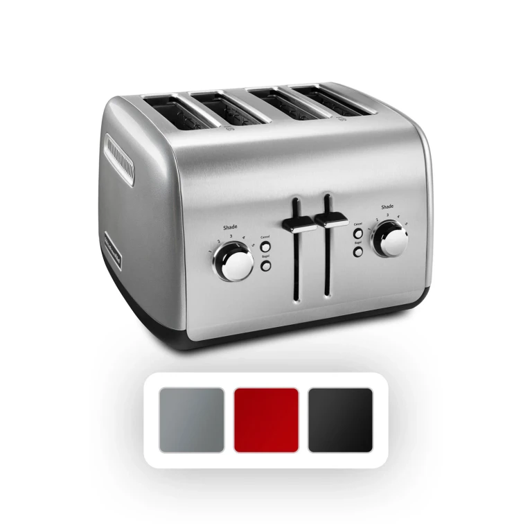 4-Slice Toaster with Manual High-Lift Lever (Silver):- Silver