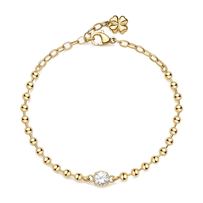 Gold-Plated Sphere Bracelet with Zirconia Desires Bei085