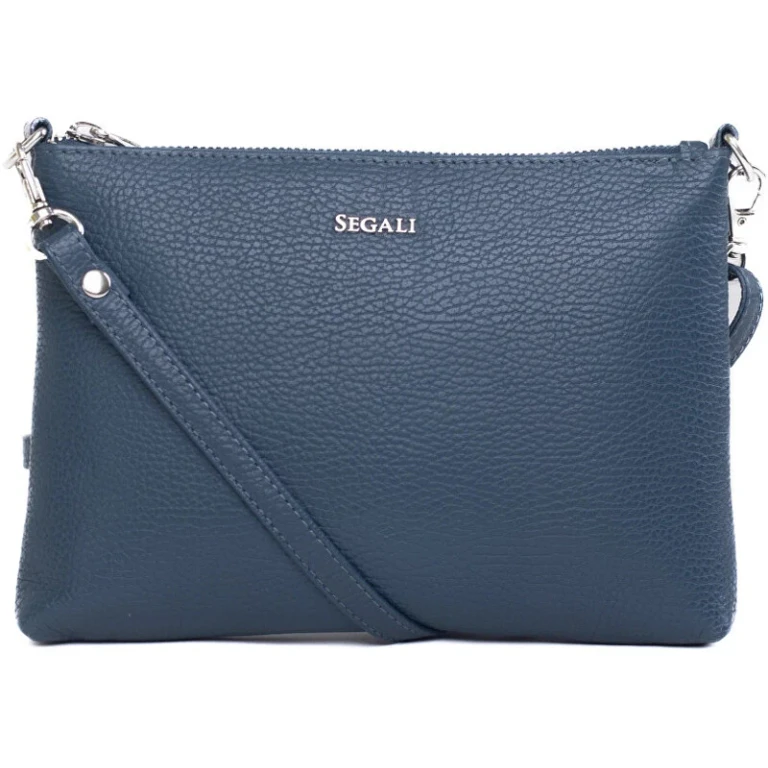 Women's Leather Crossbody Bag blue navy