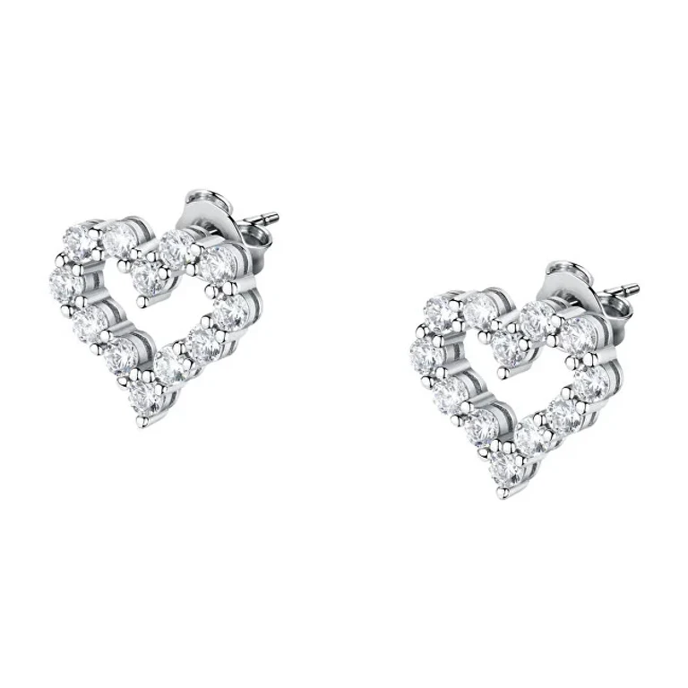 Romantic Heart-Shaped Silver Earrings Tesori Saiw130
