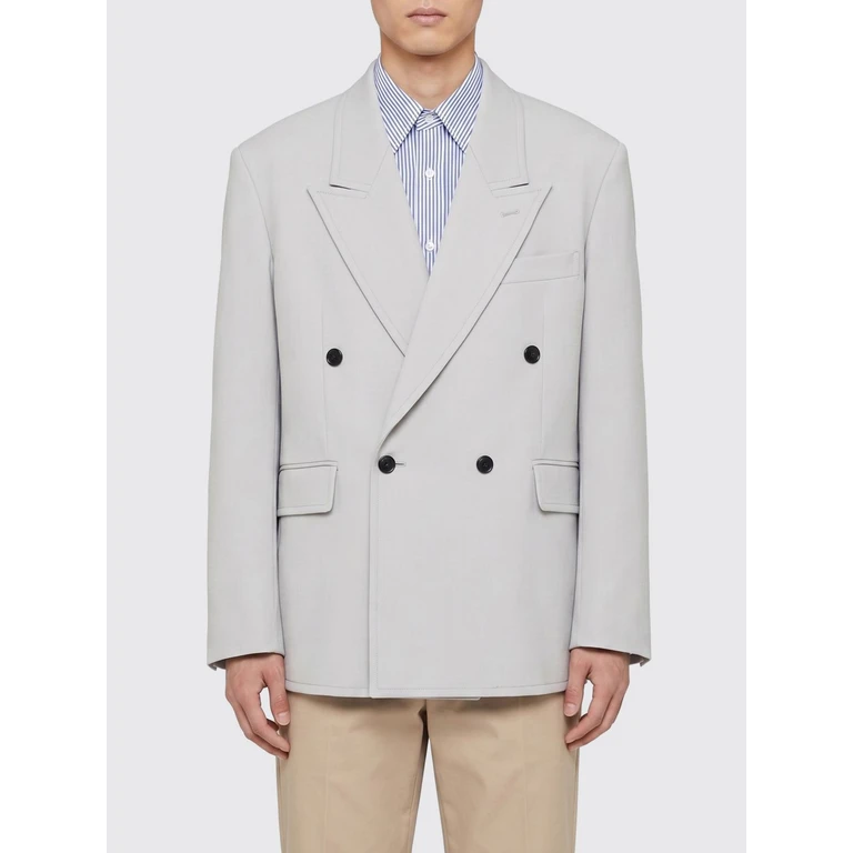 Giacomo Double-Breasted Wool Blend Blazer (MTL020GIABDB004ICE)