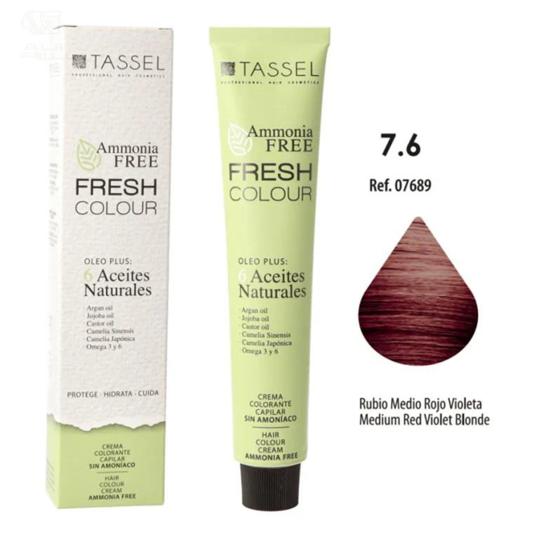 Fresh Colour ブリーチクリーム 7.6 ミディアムレッドバイオレット アンモニアフリー 1個