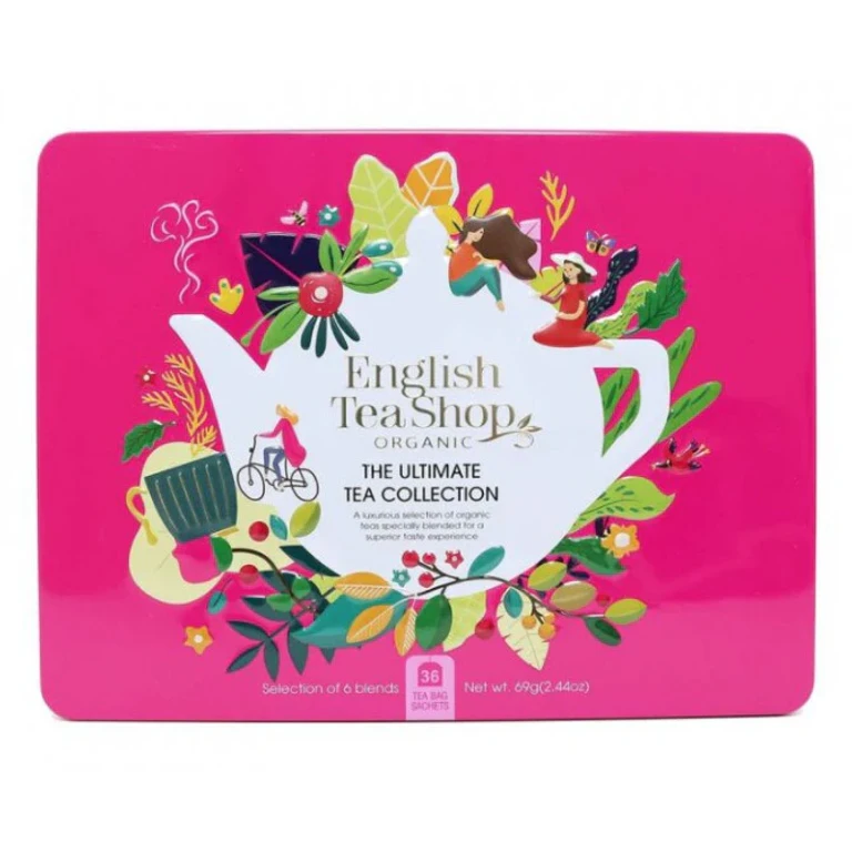 The Ultimate Gift Set Pink ORGANIC in una Tin box of 36 bags