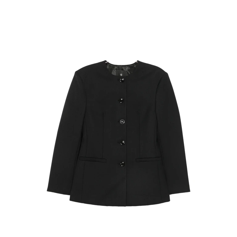 Huda Single-breasted Collarless Jacket