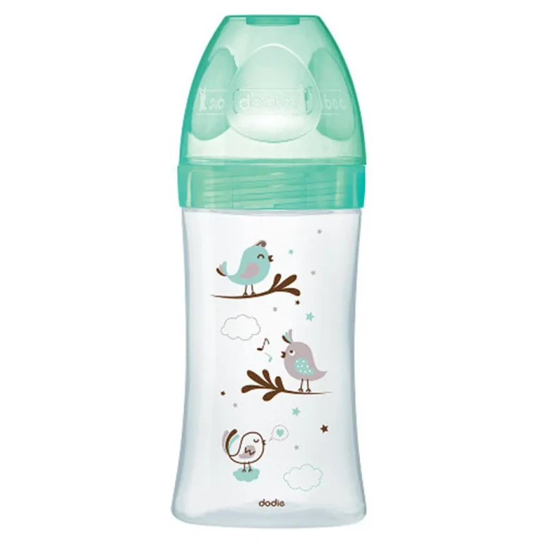 Anti Colic Glass Bottle Range 3 0 To 6 Months Green Birds 270ml