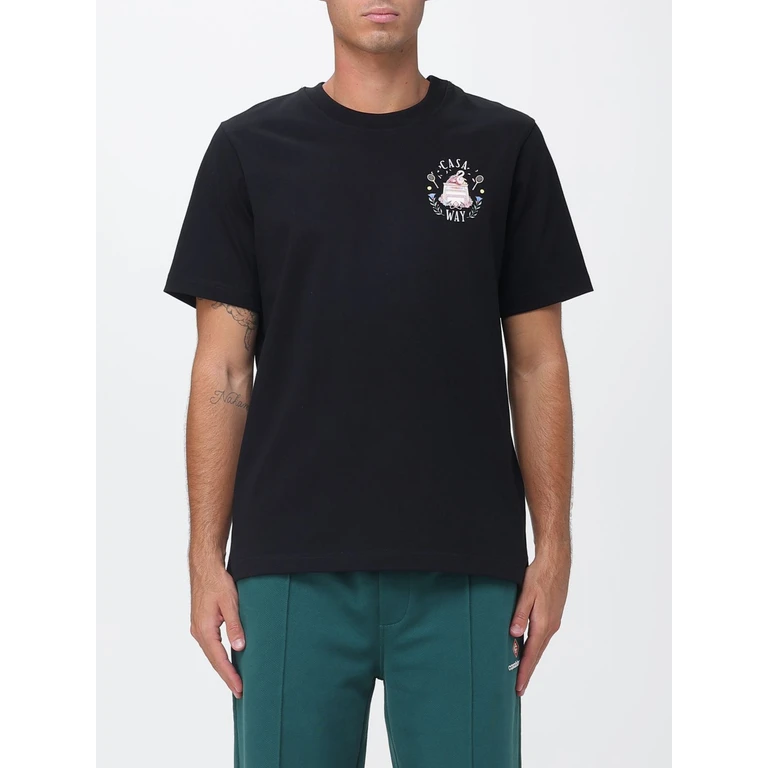 T-shirt à col rond en coton biologique avec impression logo
