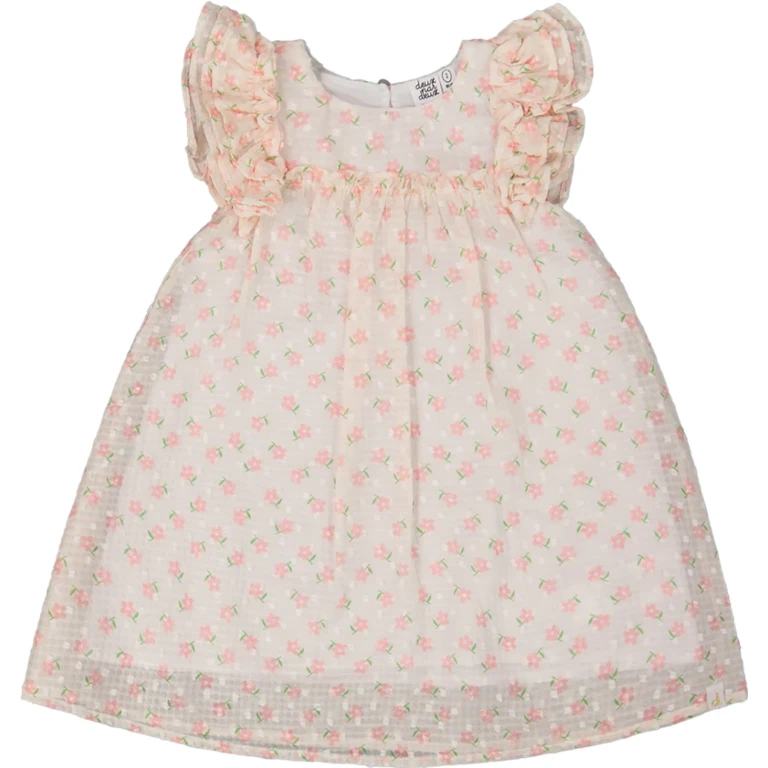 Printed Dress with Frills - Little Girl