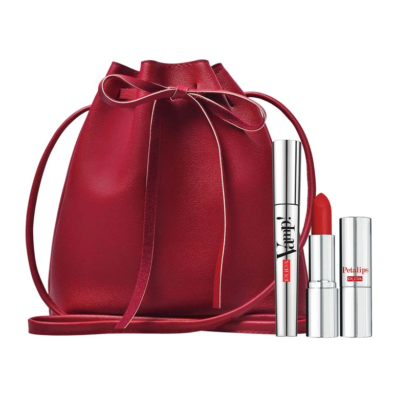 Set Pupa: Vamp! Definition paraben-free waterproof lash definition mascara 001 extra black 9 ml + Petalips paraben-free matte cream lipstick 015 dahli