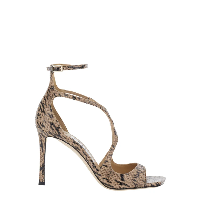 Heeled Sandals Azia Beige Leather