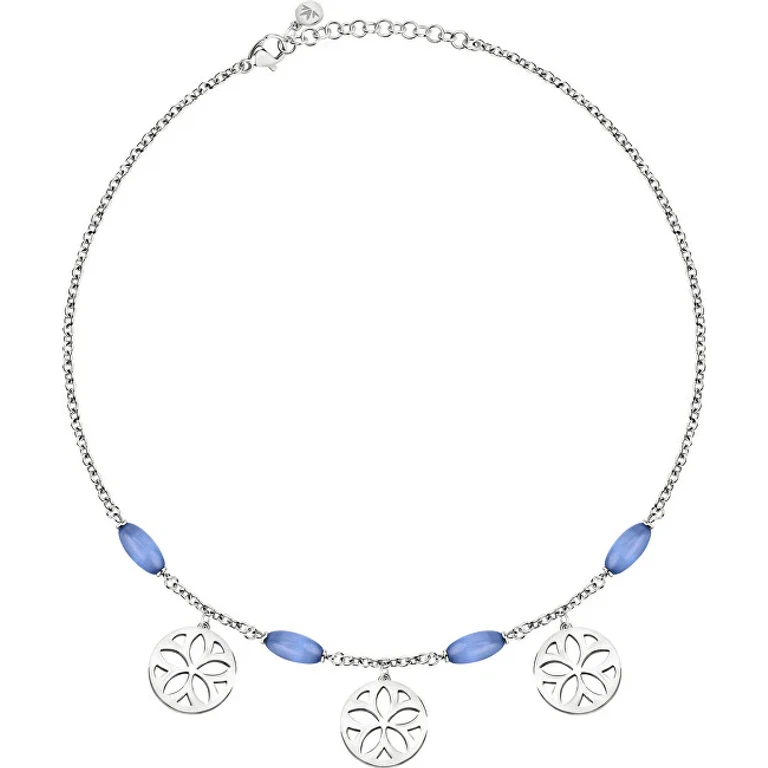 Steel Necklace with Flower Pendants Sate02