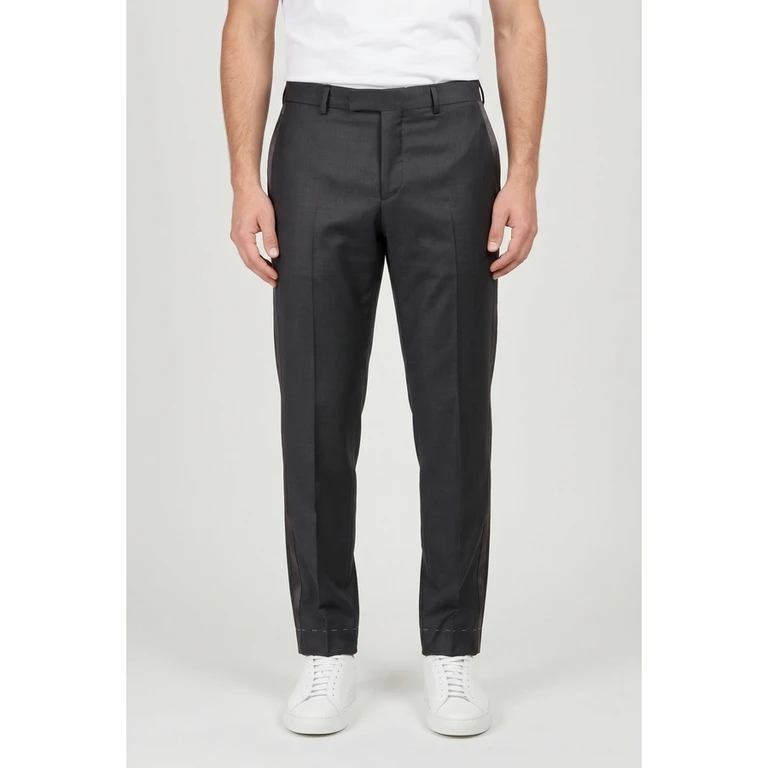 Dark Grey Wool Blend Trousers