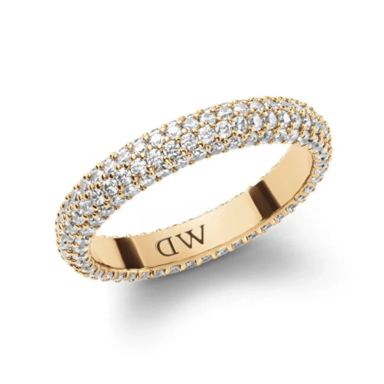 Sparkling Gold Plated Pavé Crystal Ring DW0040064 - Circumference: 56mm