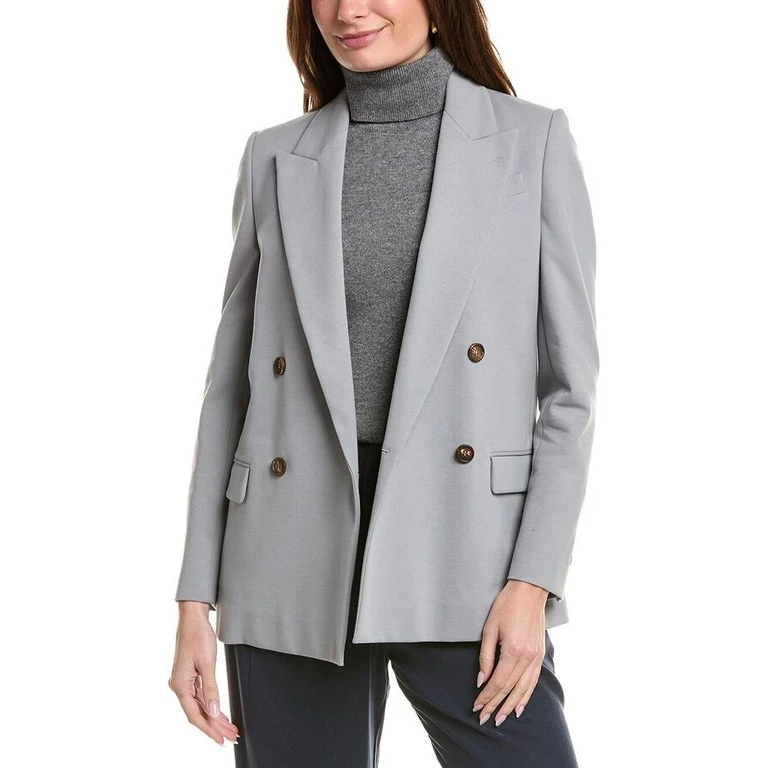 Light Grey Double-Breasted Blazer