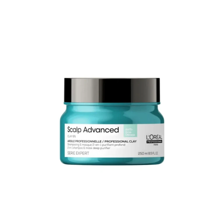 L'Oréal Professionnel Scalp Advanced Anti-Oiliness Professional Clay 2-in-1 Deep Purifying Shampoo and Mask 250 ml