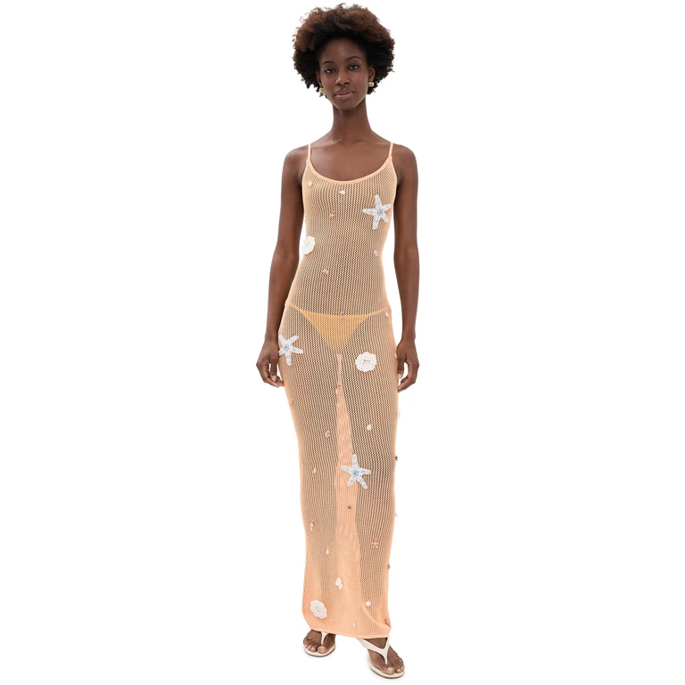 Sand Shell Maxi Dress Peach L