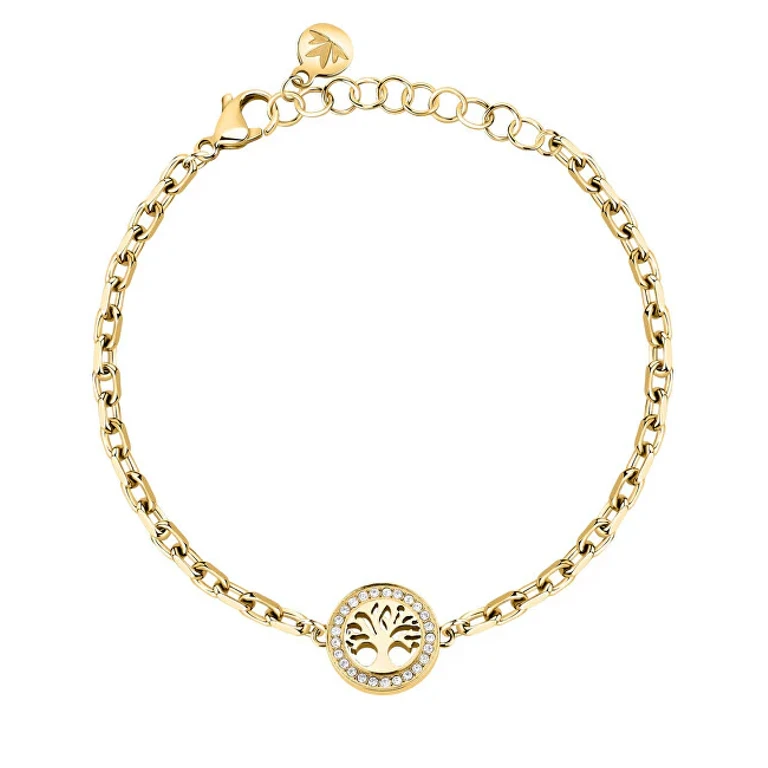 Gold Plated Bracelet with Tree of Life Charms Saqe45