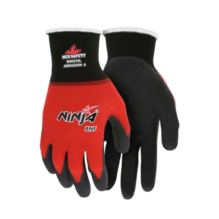 N96970S Ninja BNF Gloves - Small/Black/Red (1-Dozen)