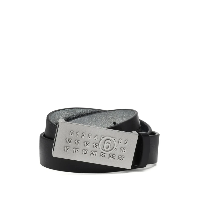 Numeric Buckle Leather Belt