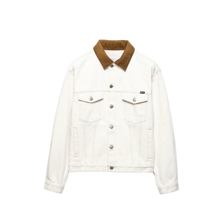 Old Denim Jacket With Leather Details