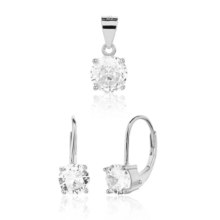 Delicate Silver Jewelry Set Svls0130Sj6Bi00 (Pendant, Earrings)