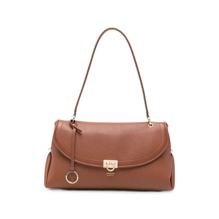 Gancini Pebbled Leather Tote Bag