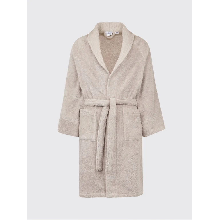 Fiocco Shawl Collar Bathrobe in 400 gsm Cotton Terry (2021726GRIGIO)