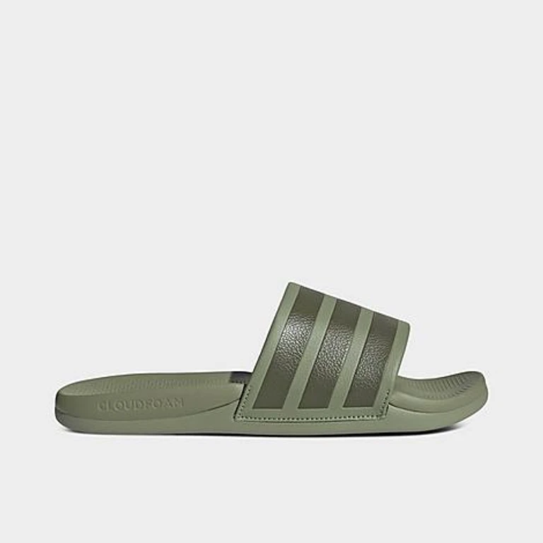 adidas Women's Adilette Comfort 2.0 Slide Sandals in Tent Green/Olive Strata/Tent Green Size: 5.0