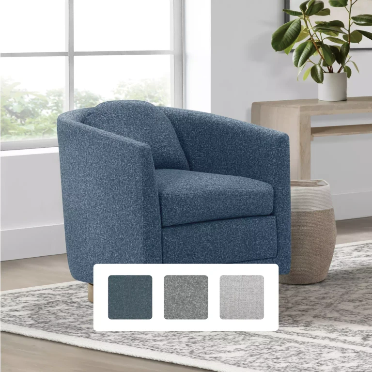 Becki Owens Isla Swivel Chair, Capri Blue:- Capri Blue