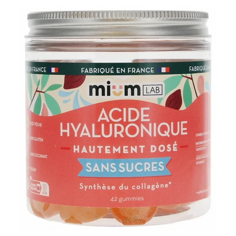 Hyaluronic Acid - Highly Dosed Sugar Free Peach Flavored Candies - 42 Gummy Candies