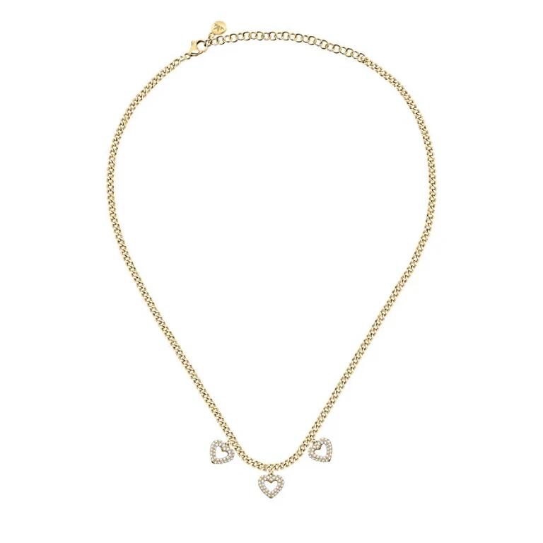 Romantic Golden Necklace With Crystals Meetings Sauq12