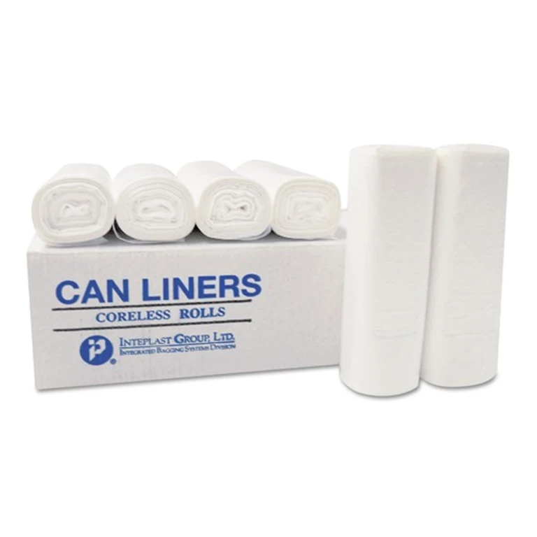 S434812N 60 gal. 12 microns 43 in. x 48 in. High-Density Interleaved Commercial Can Liners - Clear (200/Carton)