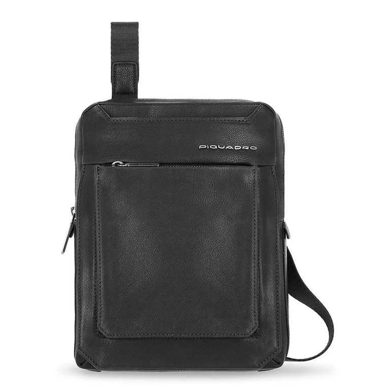 , Tallin, iPad Sleeve, Leather Shoulder Bag, Black, CA1816W108, 21.5 x 27 x 7 cm, Men
