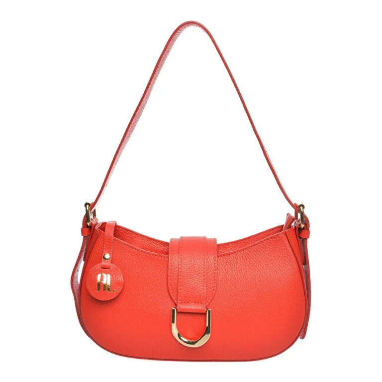 Women's Leather Bag Banana Bag in red shade