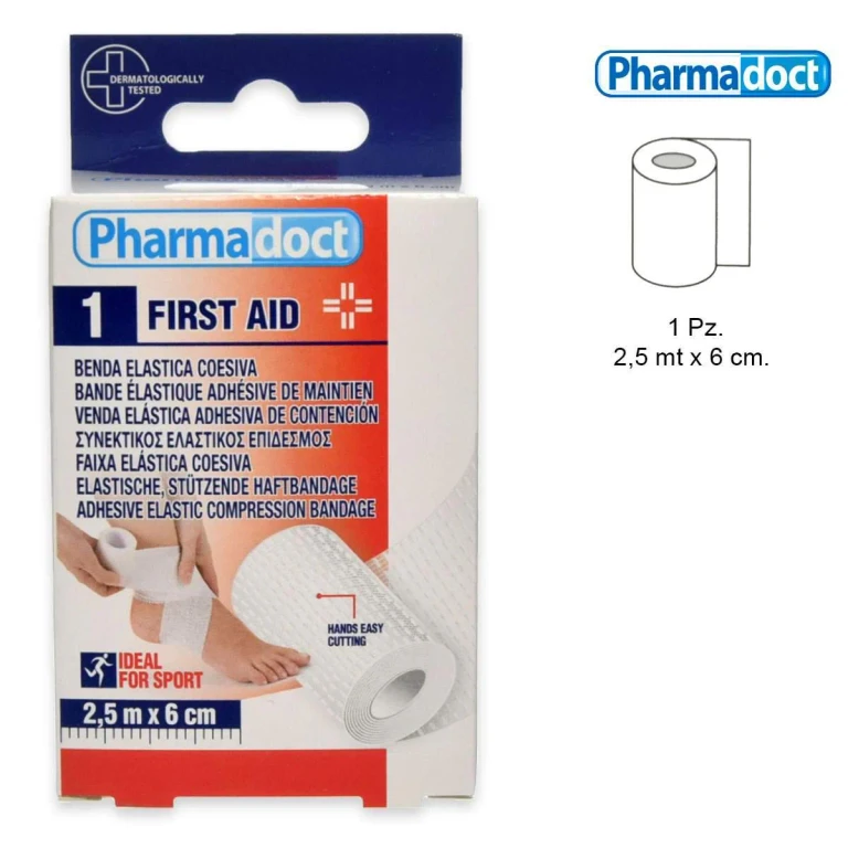 1 white cohesive bandage 2.5 m x 6 cm