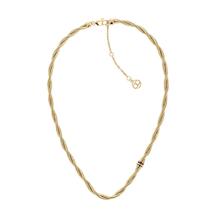 Double Loop Necklace in Gold-Plated Steel Braided 2780685