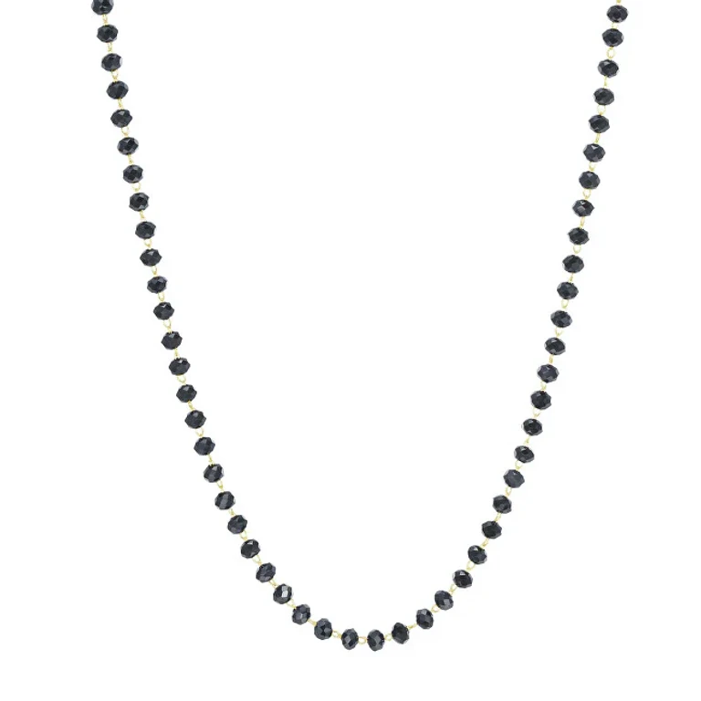Necklace with Black Beads Happy Shac47