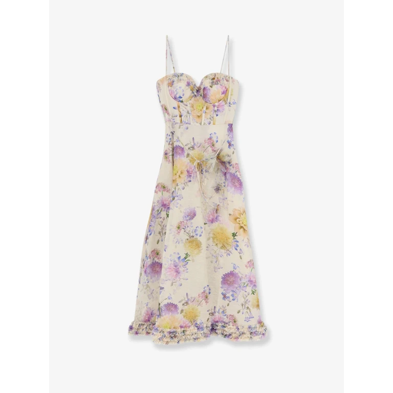 Dress Luna Silk-Linen Midi Beige