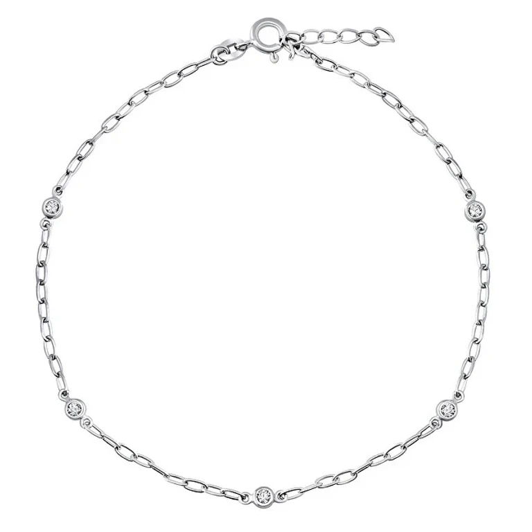 Silver Ankle Chain Mary With Brilliance Zirconia Zt196751A