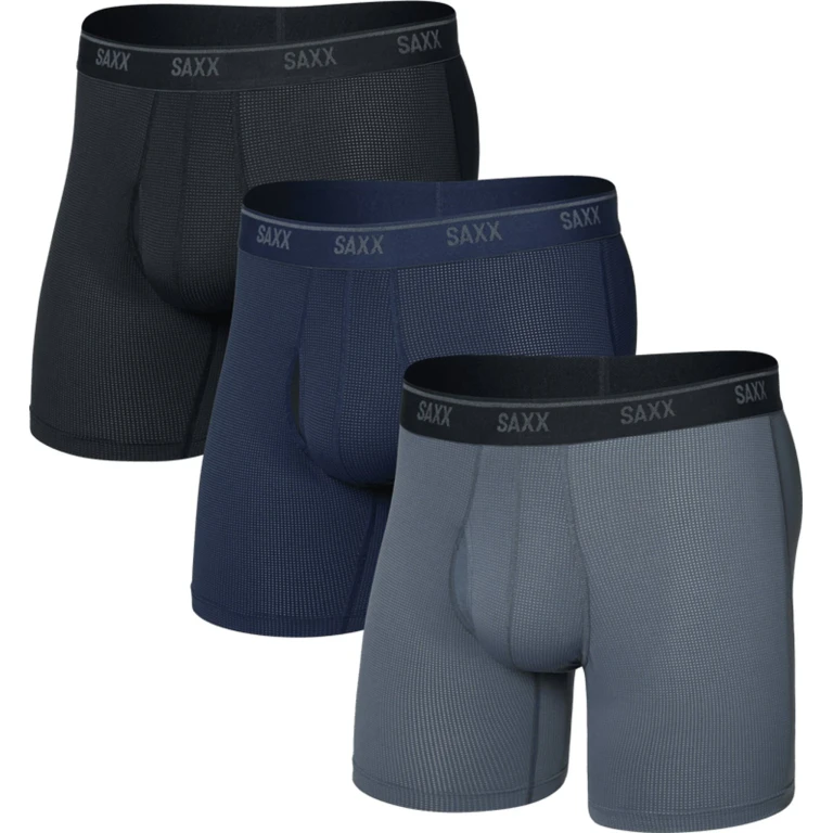 Quest Quick-Dry Mesh 3 Pack Boxer Brief with Fly - Men's