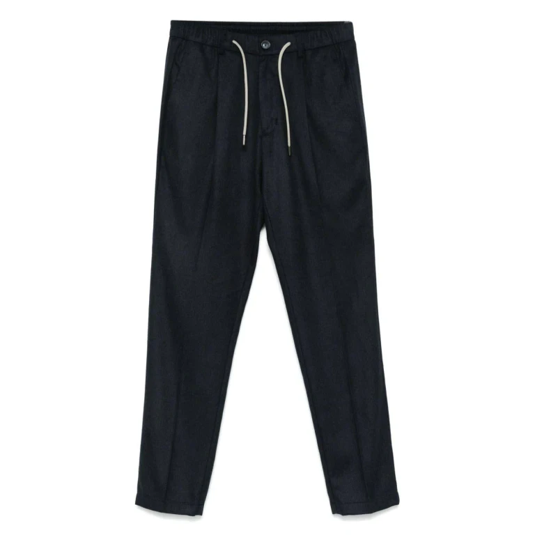 Trousers Navy Blue Silk-Cashmere