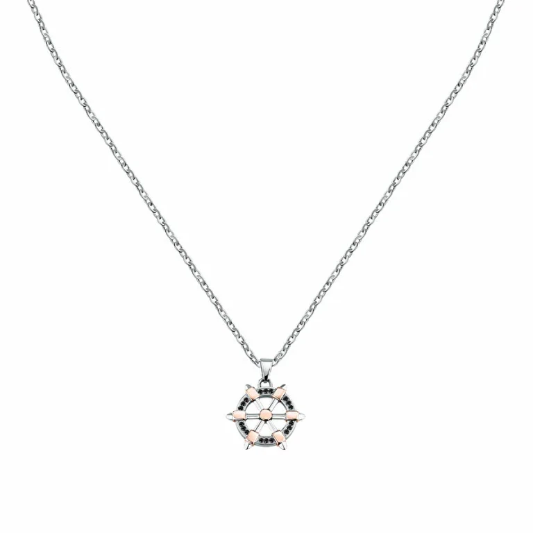 Steel Necklace with Helm Pendant Versilia Sahb17