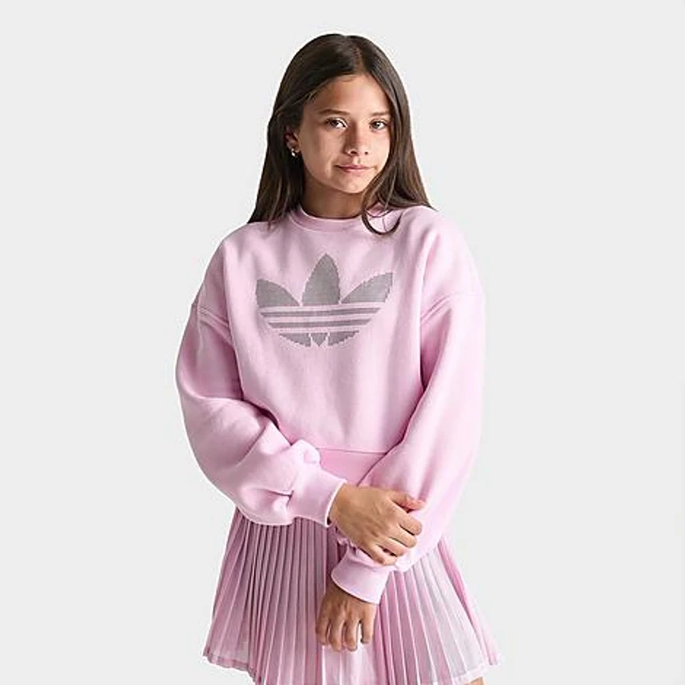 Girls' Big Kids Originals Trefoil Sweatshirt in Orchid Fusion Size: XS