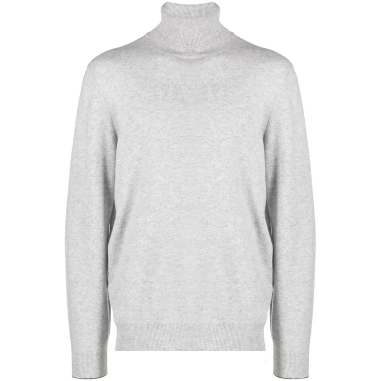 Light Grey Wool Turtleneck Sweater